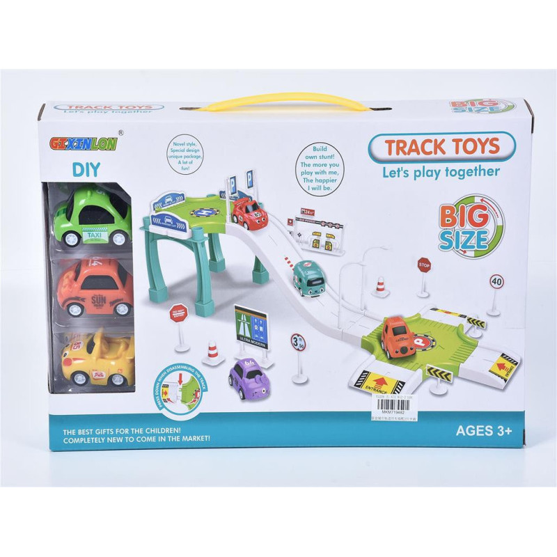 "Track Toys Parking Lot Playset: Organize & Race!" "Track Toys Parking Lot Playset: Organize & Race!"