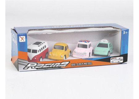 Pull Back DC Cars - Bxd 4 Pcs Playset for Kids' High-Speed Adventures