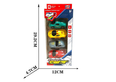 Pull Back & Collision Racing Cars - Bxd 4 Pcs