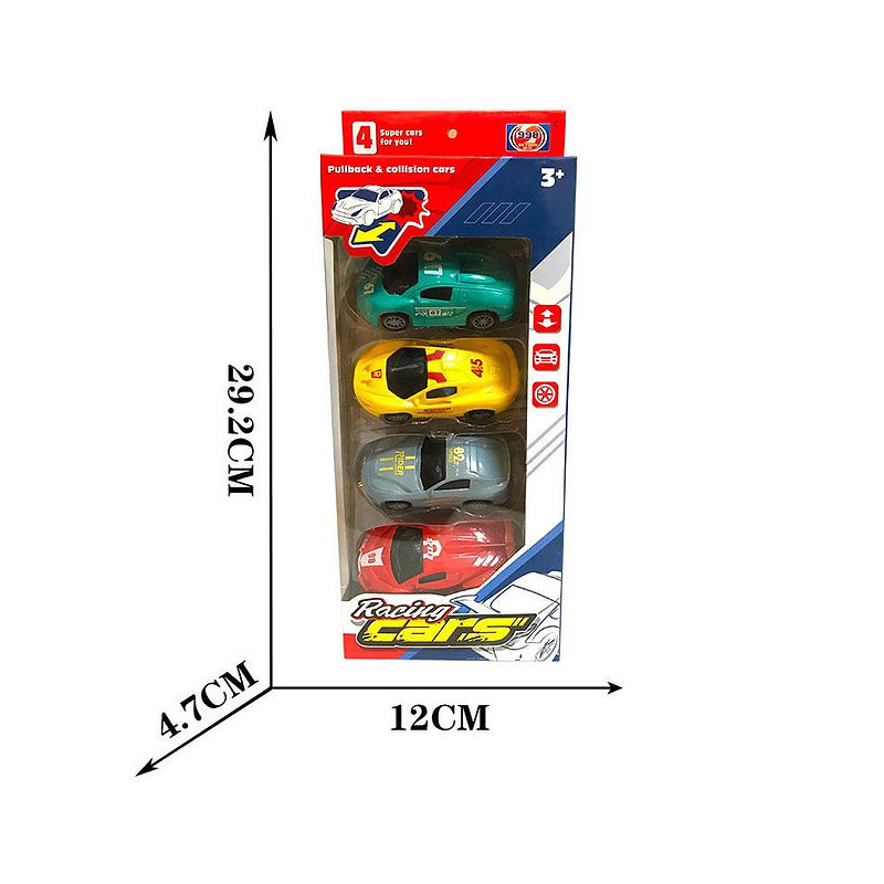 Pull Back & Collision Racing Cars - Bxd 4 Pcs Pull Back & Collision Racing Cars - Bxd 4 Pcs