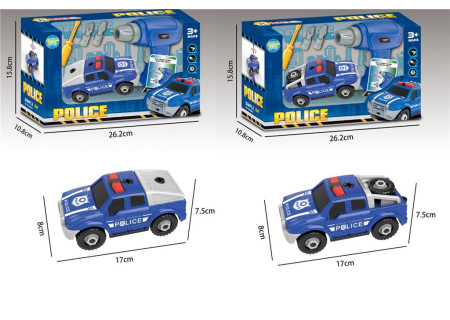 Police Assembling Car with Electric Drill