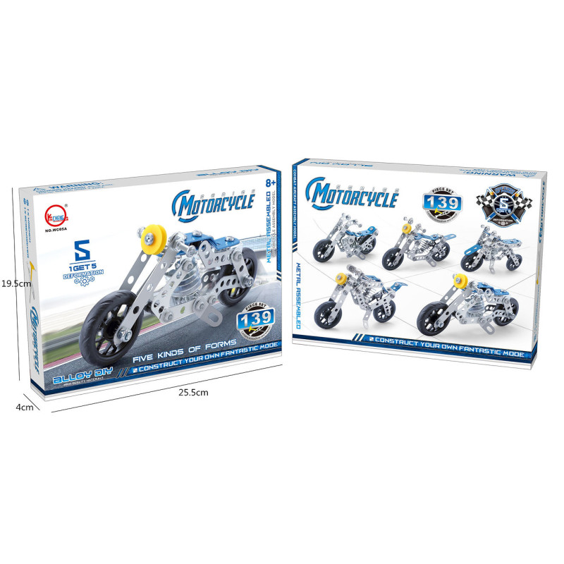 Metal Motorcycle - 139pcs Playset for Kids' Building Adventures Metal Motorcycle - 139pcs Playset for Kids' Building Adventures