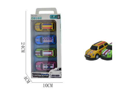 Pullback DC Cars - Bxd 4 Pcs Playset for Kids' High-Speed Racing Fun